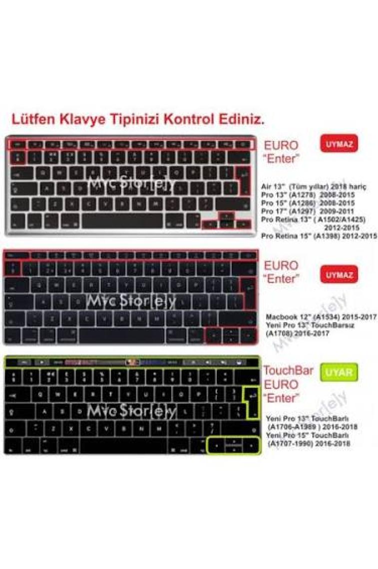 McStorey Macbook Pro Klavye Koruyucu UK(EU) İngilizce Baskı A1706 A1989 A2159 A1707 A1990 Uyumlu