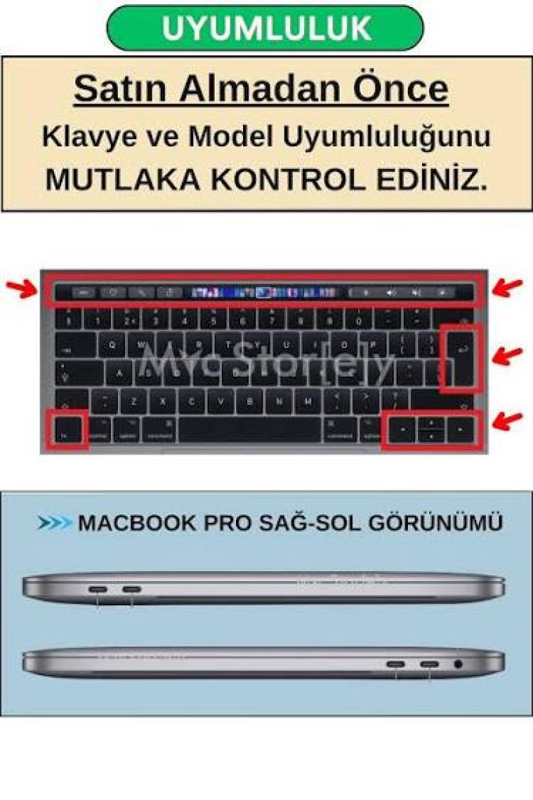 McStorey Macbook Pro Klavye Koruyucu UK(EU) İngilizce Baskı A1706 A1989 A2159 A1707 A1990 Uyumlu