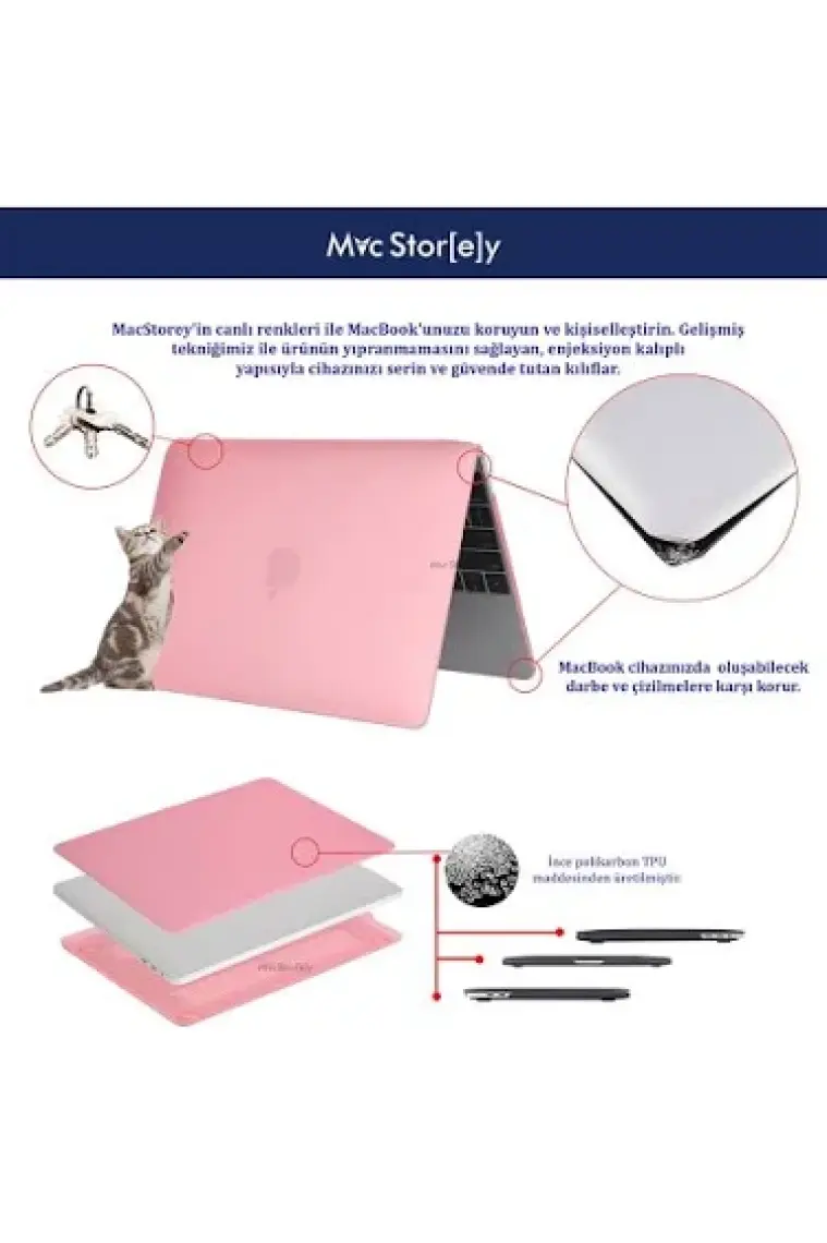 McStorey Macbook Air M1 Kılıf 13 inç A1932 A2179 A2337 ile Uyumlu Mat