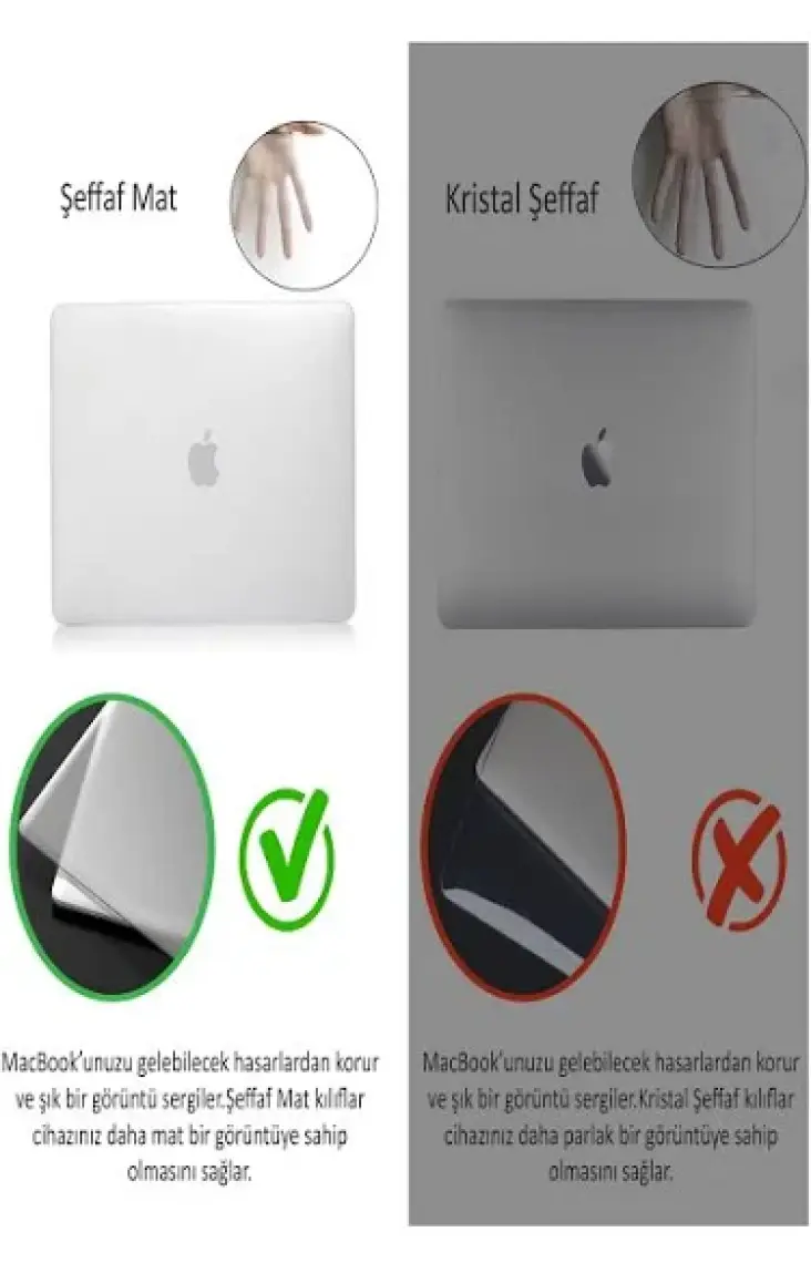 McStorey Macbook Air M1 Kılıf 13 inç A1932 A2179 A2337 ile Uyumlu Mat