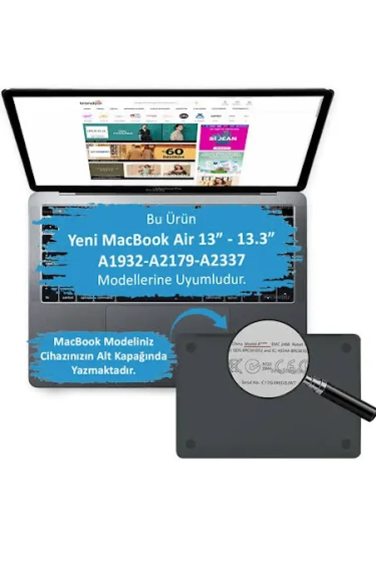 McStorey Macbook Air M1 Kılıf 13 inç A1932 A2179 A2337 ile Uyumlu Mat