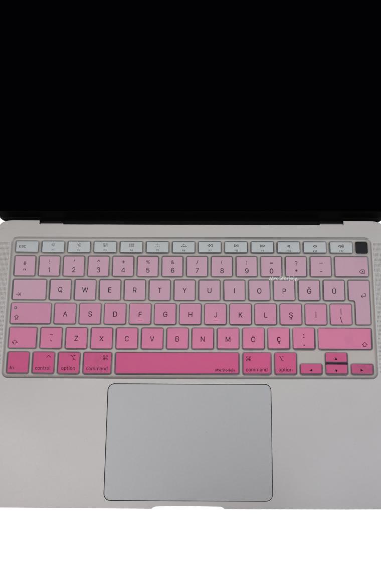 Macbook Air M1 ile Uyumlu Klavye Koruyucu TouchID A2179 A2337 Türkçe Baskı Gradient