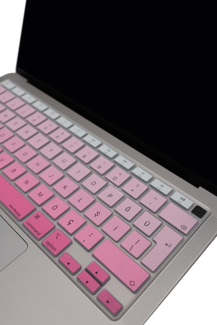 Macbook Air M1 ile Uyumlu Klavye Koruyucu TouchID A2179 A2337 Türkçe Baskı Gradient
