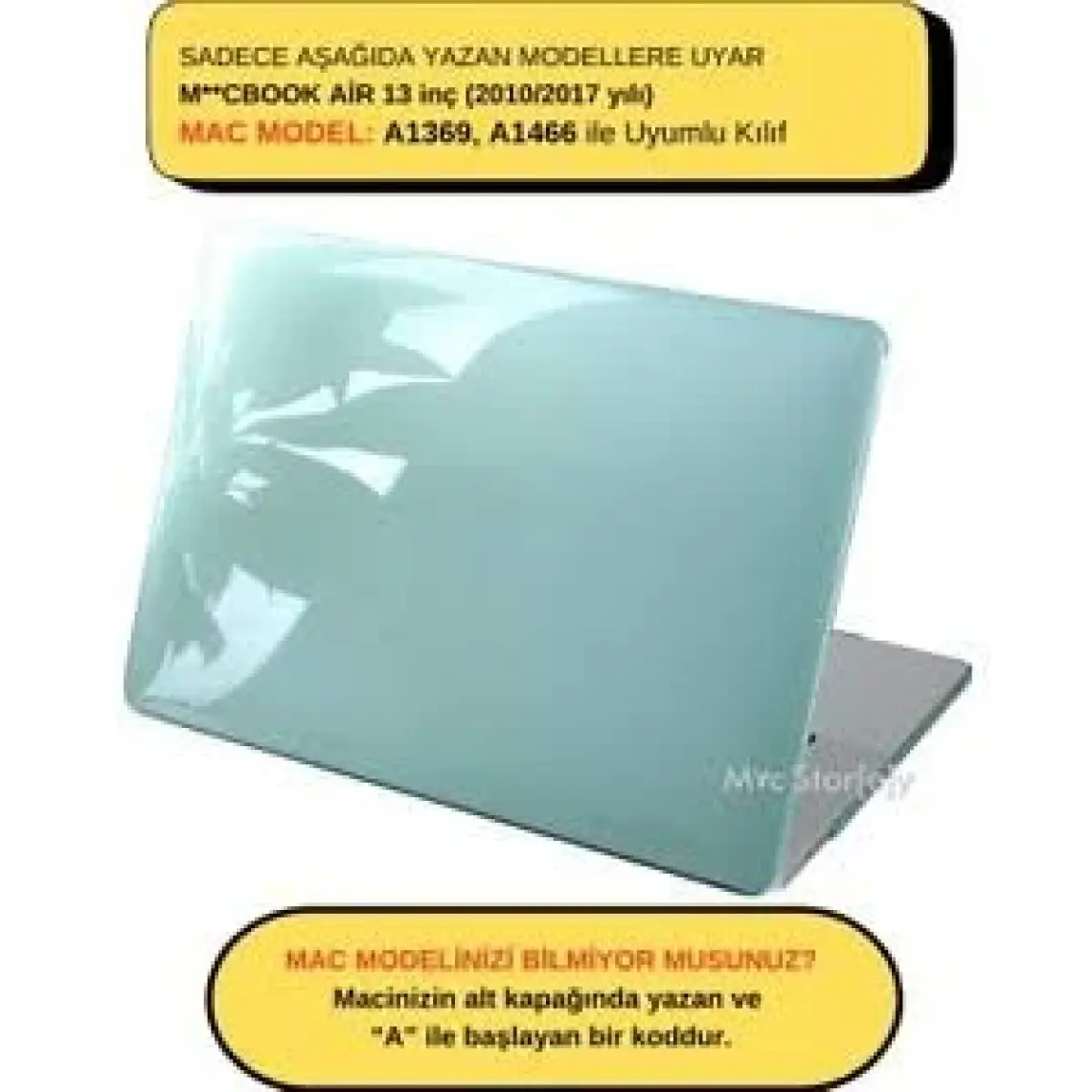 McStorey Macbook Air Kılıf 13 inç Parlak Kristal (Eski USB'li Model 2010-2017) A1369 A1466 ile Uyumlu