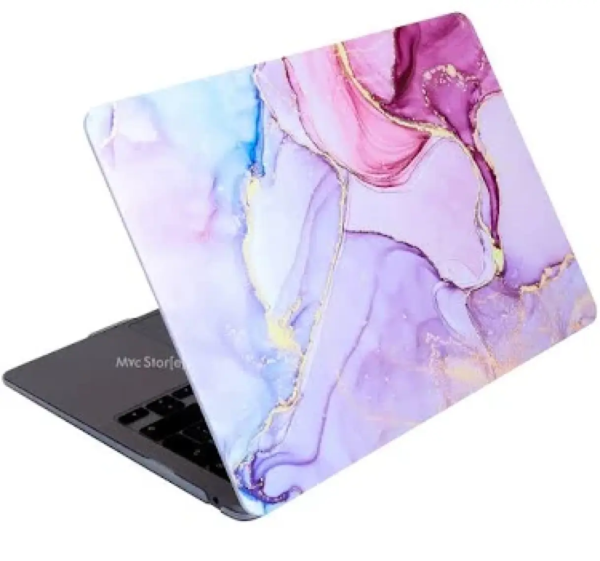 Mcreative Macbook Air M1 Kılıf 13 Inç MARBLE15NL (Touchıd'li M1 Air) A2337 A2179 A1932 ile Uyumlu Açık Pembe
