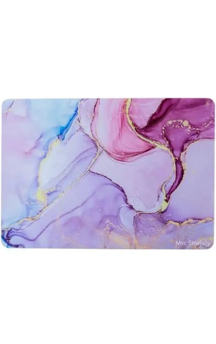 Mcreative Macbook Air M1 Kılıf 13 Inç MARBLE15NL (Touchıd'li M1 Air) A2337 A2179 A1932 ile Uyumlu Açık Pembe