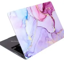 Mcreative Macbook Air M1 Kılıf 13 Inç MARBLE15NL (Touchıd'li M1 Air) A2337 A2179 A1932 ile Uyumlu Açık Pembe