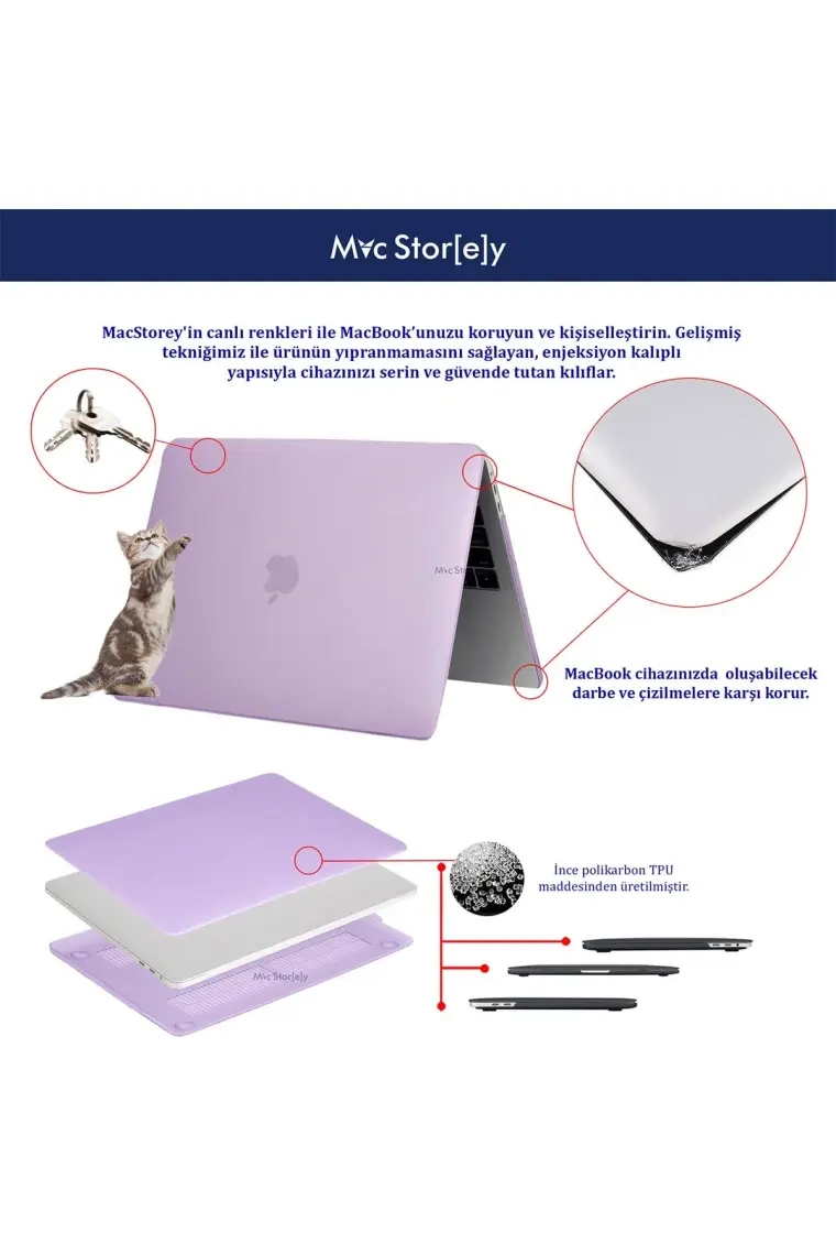 McStorey Macbook Pro Kılıf 16 inç A2141 (2019 yılı) ile Uyumlu Mat