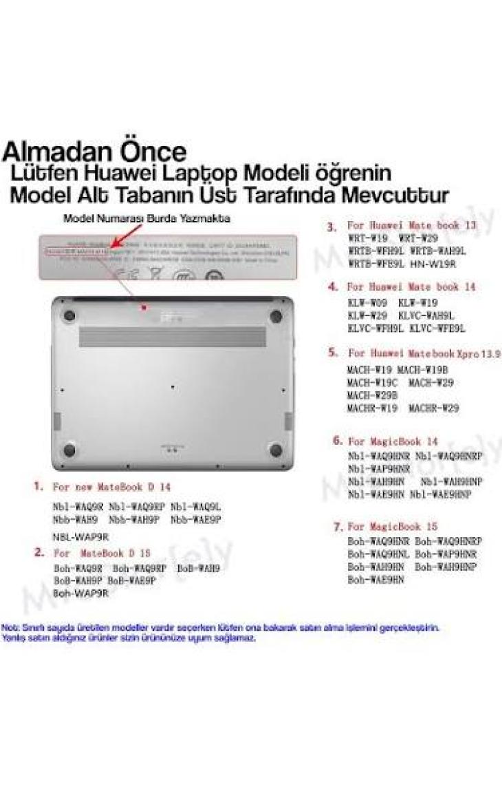 SyncCase Huawei Uyumlu Kılıf MateBook D14 Kılıf (2019-2020-2021-2022 Yılı) ile Parlak Kristal iz Yapmaz