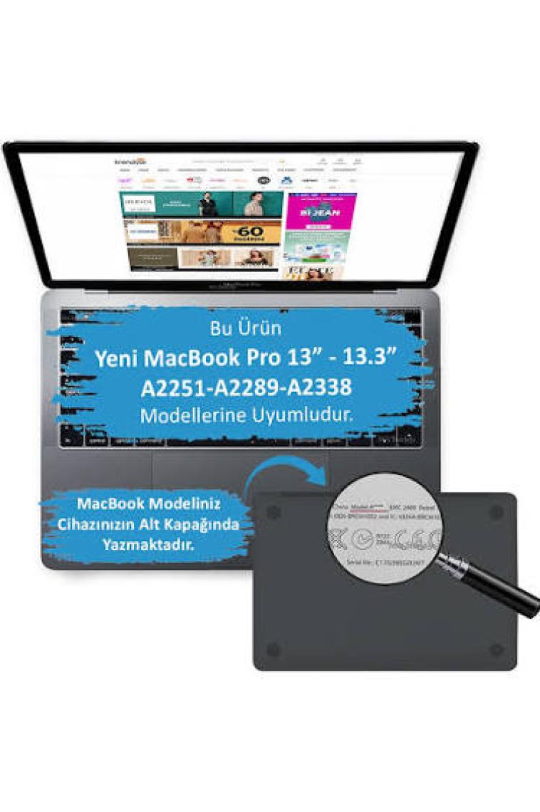 Conocer Macbook Pro 13' M1-M2 2020-22 Uyumlu Kapak Kılıf (A2251/A2289/A2338)