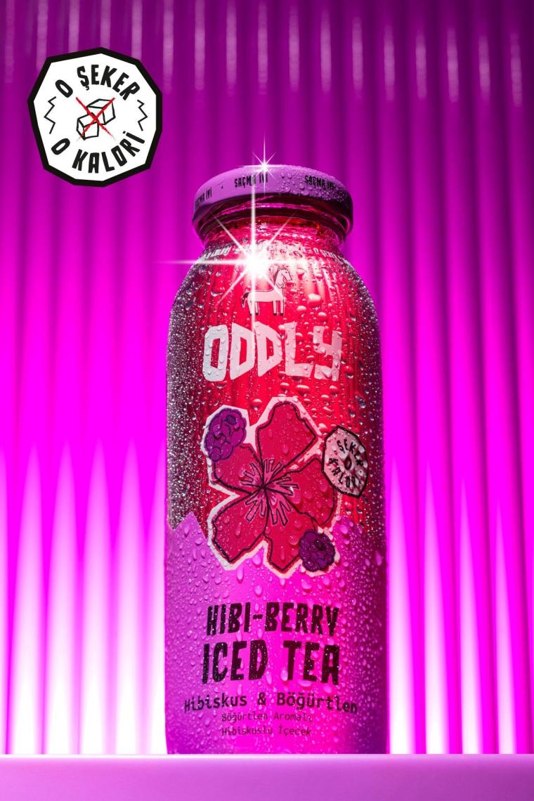 ODDLY Hıbıberry Soğuk Çay Cam Hibiscus Böğürtlen 250 ml x 6 Adet