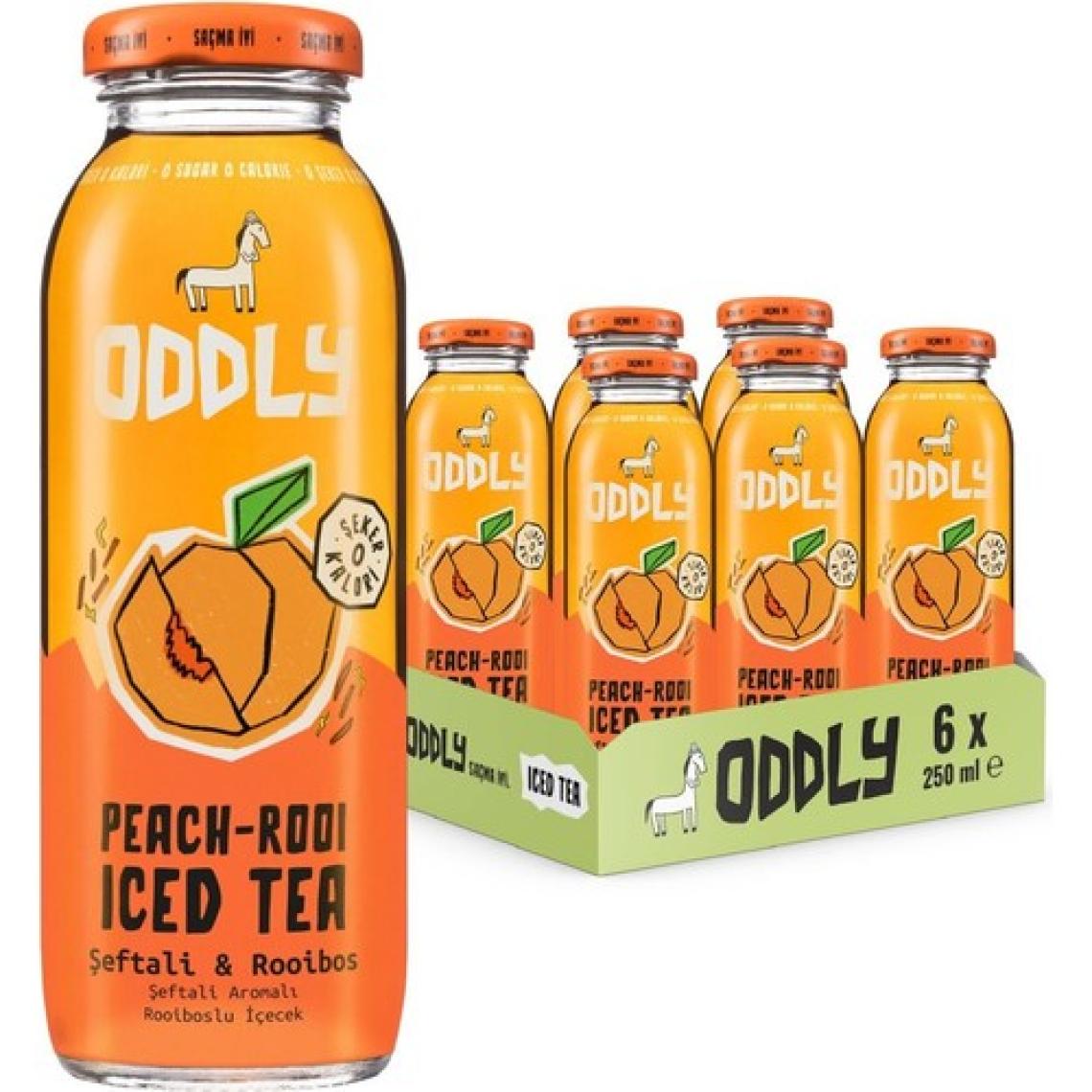 ODDLY Peachrooı Soğuk Çay Cam Şeftali Rooıbos 250 ml x 6 Adet