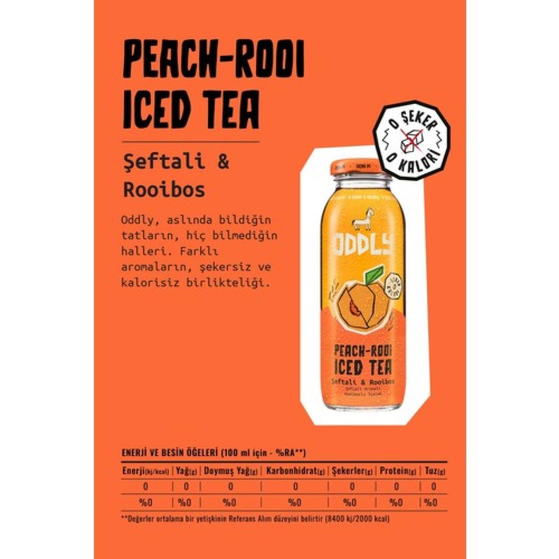 ODDLY Peachrooı Soğuk Çay Cam Şeftali Rooıbos 250 ml x 6 Adet