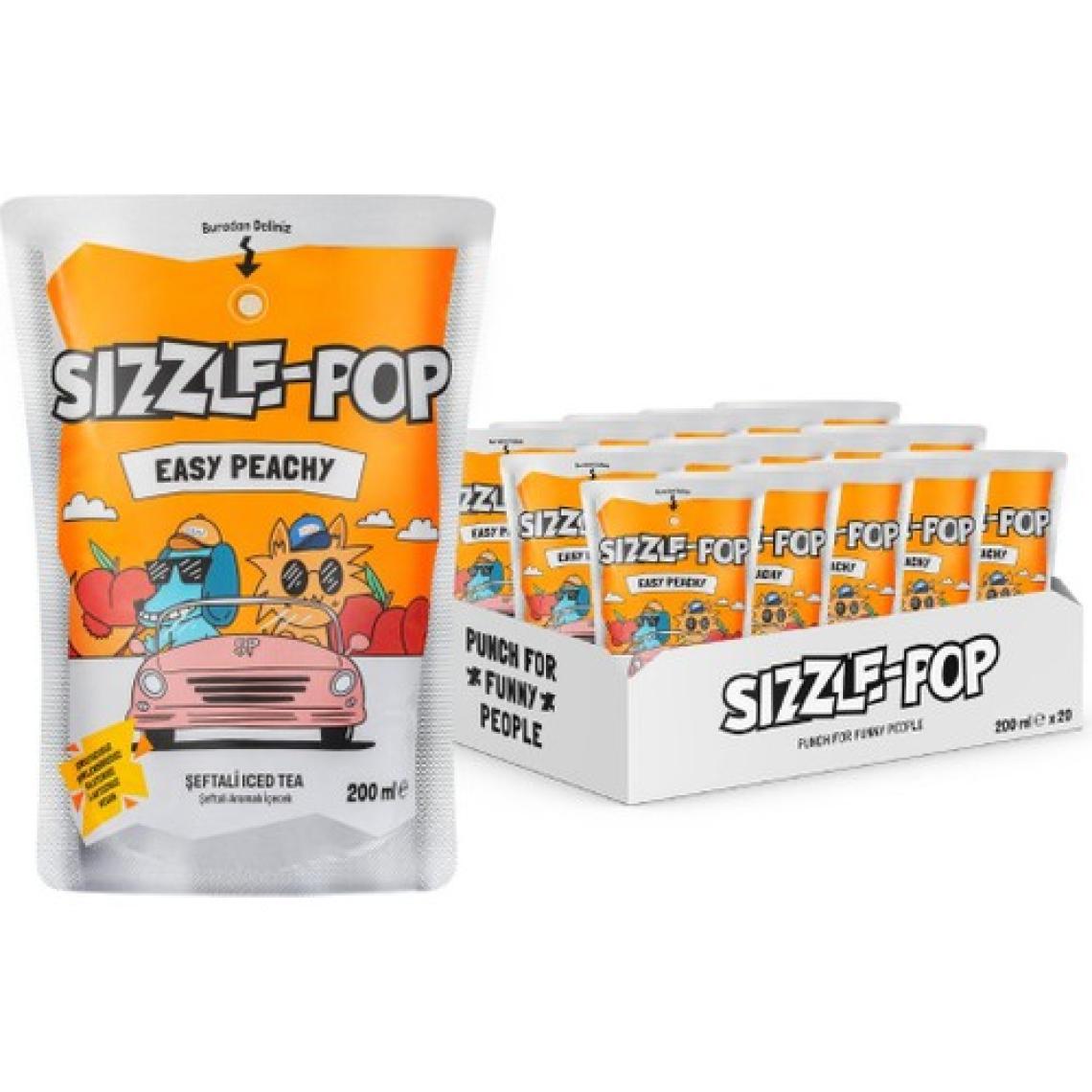 SIZZLE-POP Easy Peachy Şeftali Soğuk Çay 200 ml x 20 Adet