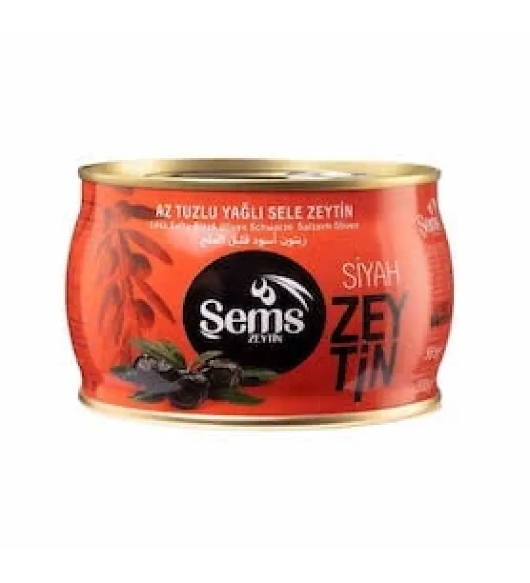 Ahsaf Şems Yağlı Siyah Sele Zeytin 300 Gr 231-260  Kalibre