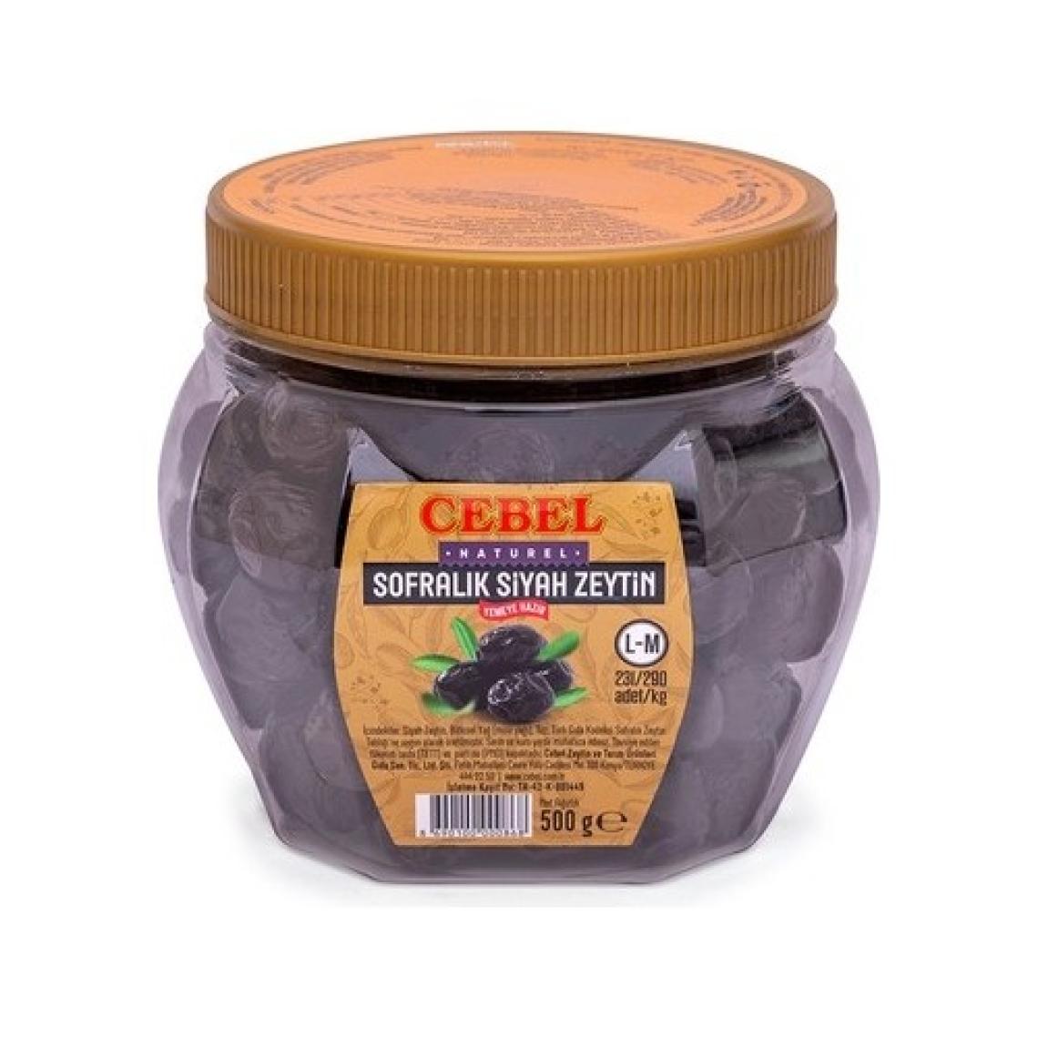 Cebel Siyah Zeytin L-M 231-290 Kalibre 500 gr Pet
