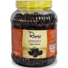 Edremit Tipi Iri Boy Az Tuzlu Akhisar Siyah Yuvarlama Zeytin 1,4 kg