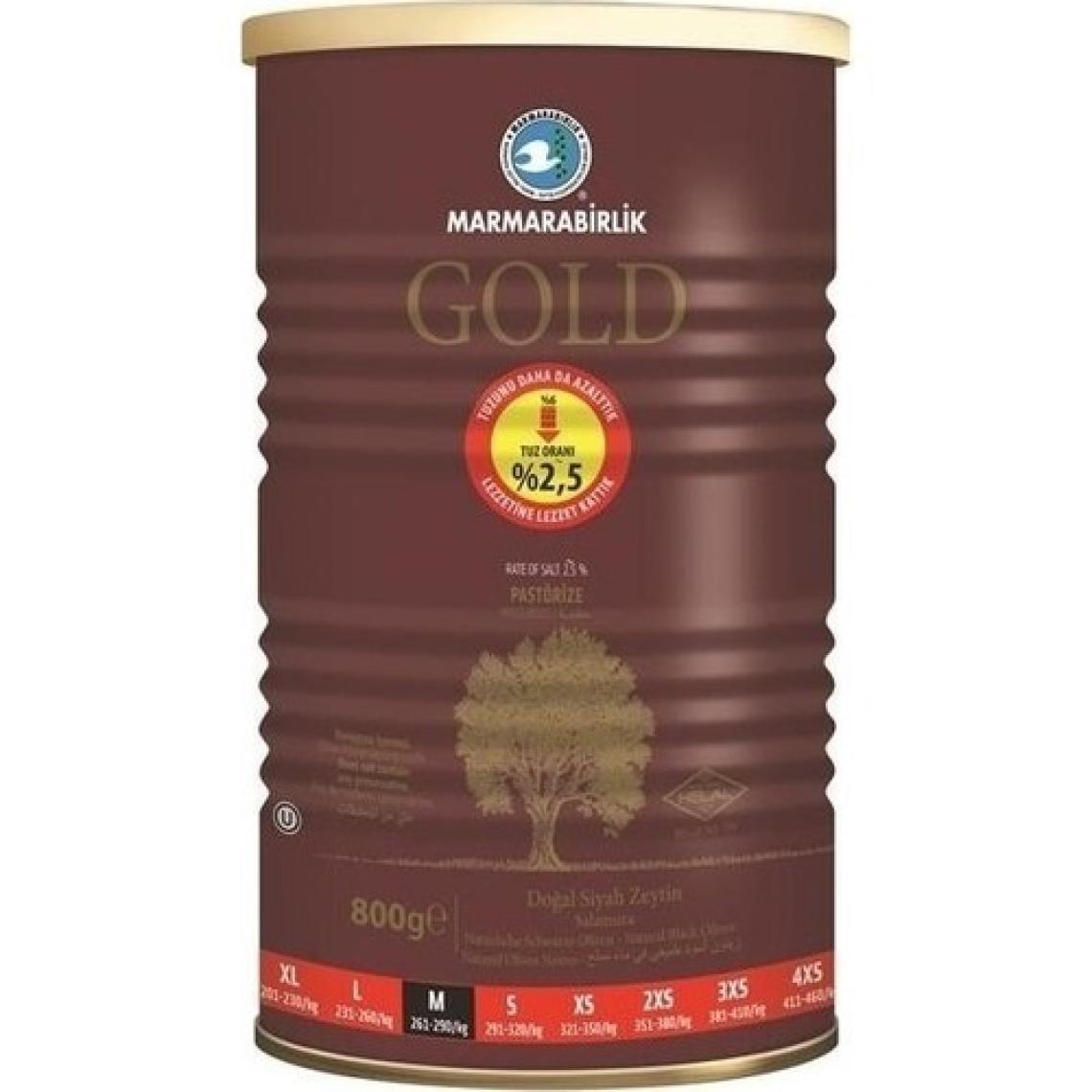 Marmarabirlik Gold Siyah Zeytin (M) Metal Kutuda 800 gr
