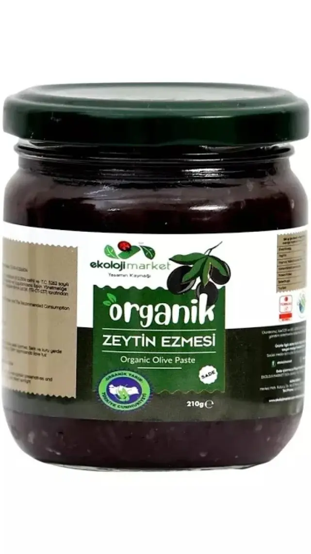 Ekoloji Market Organik Zeytin Ezmesi Sade 210 gr