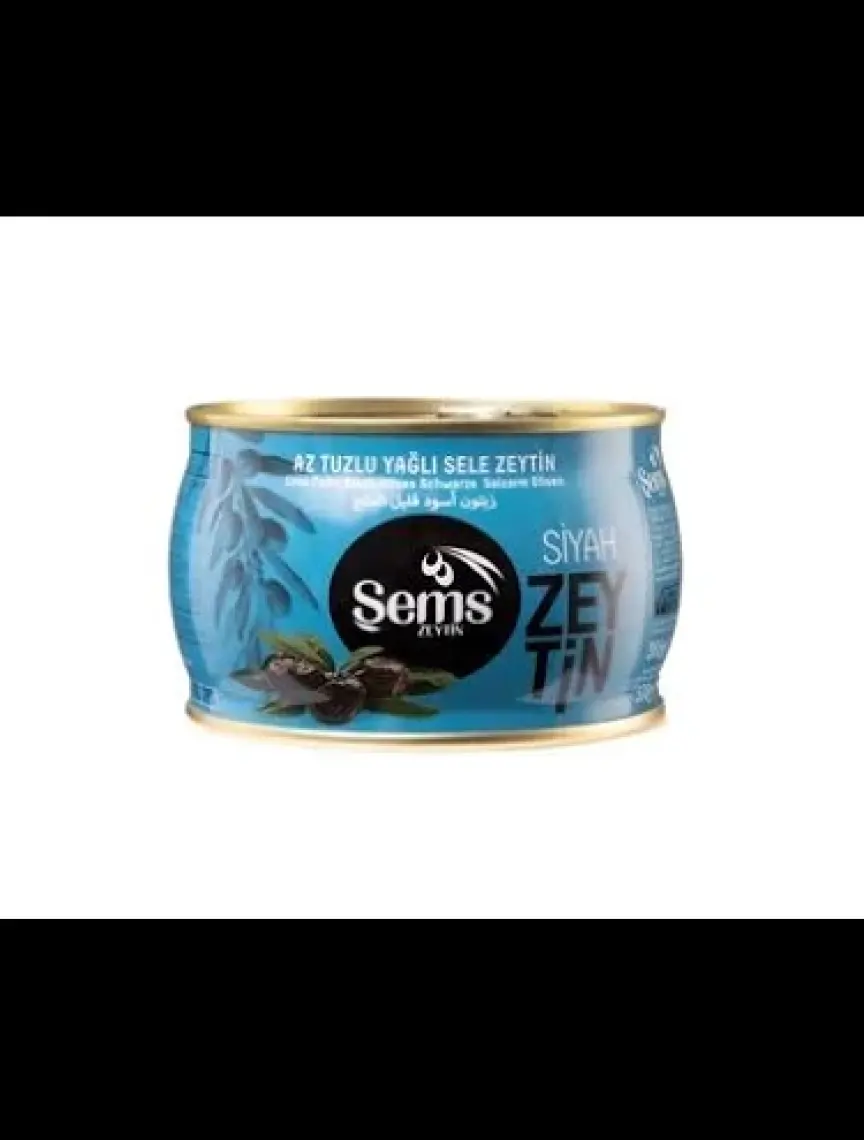 Ahsaf Şems Yağlı Siyah Sele Zeytin 300 Gr 261-290 Kalibre