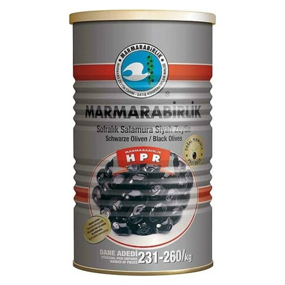 Marmarabirlik (L) 231-260 Doğal Salamura Sulu Zeytin 800 gr Teneke