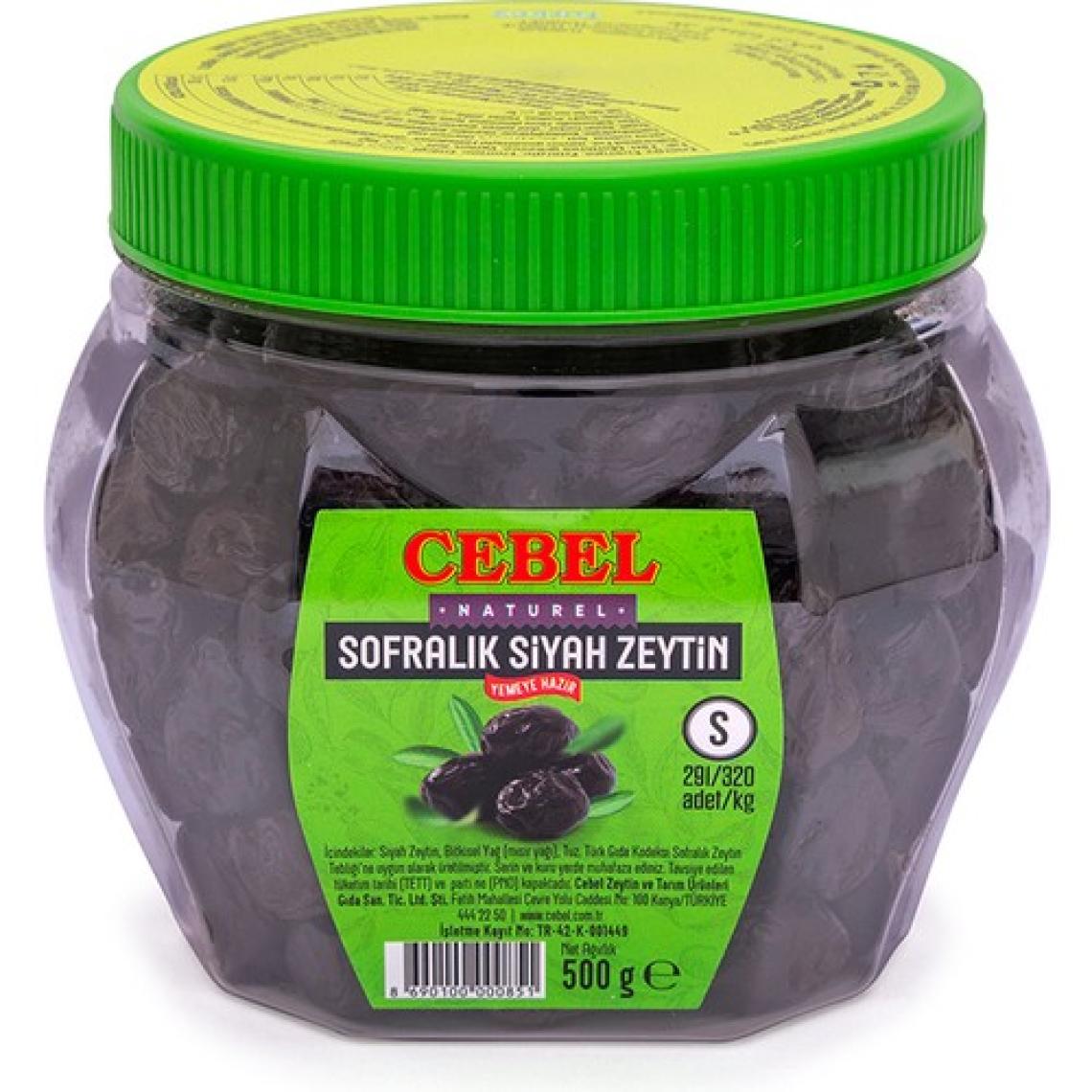 Cebel Siyah Zeytin   S  291-320 Kalibre 500 gr Pet