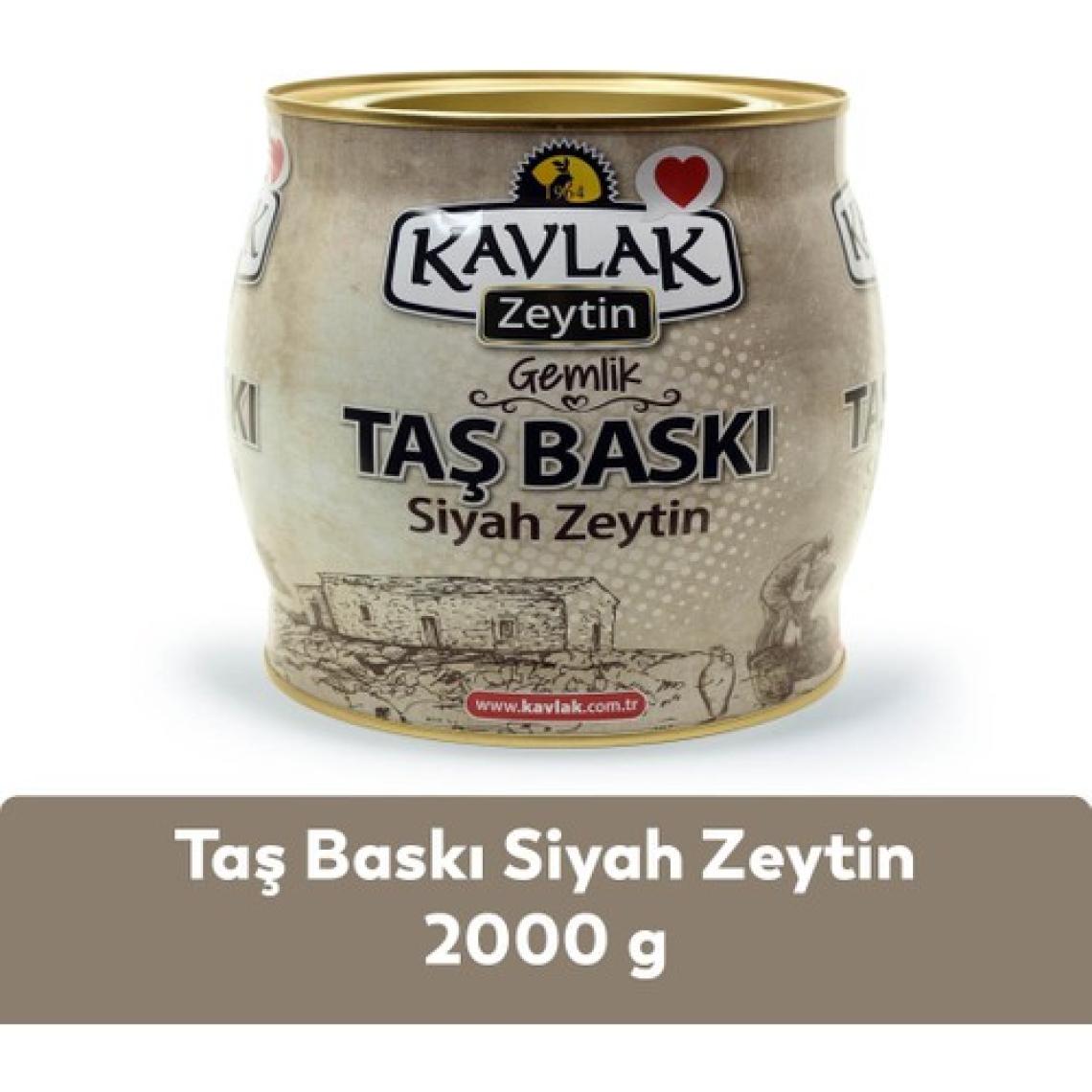 Kavlak Taş Baskı Gemlik Siyah Zeytin 2 kg (Brüt)