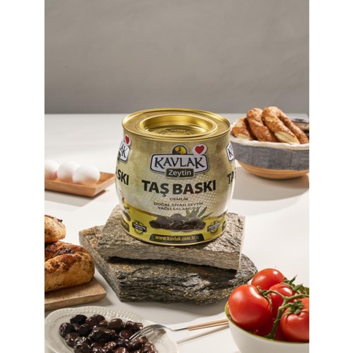 Kavlak Taş Baskı Gemlik Siyah Zeytin 2 kg (Brüt)