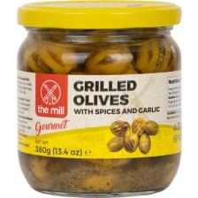 The Mill Gurme Izgara Zeytin 380 gr Cam Kavanoz - %100 Natürel Sızma Zeytinyağı, Baharat ve Sarımsak İçerikli - Kahvaltı, Salata ve Atıştırmalıklar İçin Uygun - Doğal Olarak İşlenmiş - Pastörize