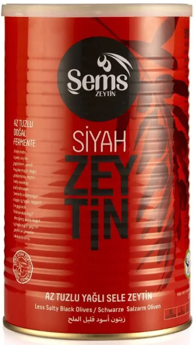Ahsaf Şems Yağlı Siyah Sele Zeytin 900 Gr 291-320 Kalibre