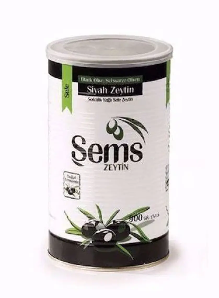 Ahsaf Şems Yağlı Siyah Sele Zeytin 900 Gr 291-320 Kalibre