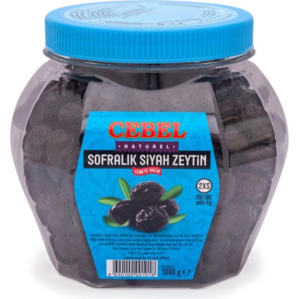 Cebel Siyah Zeytin   2xs  351-380 Kalibre 1000 gr Pet