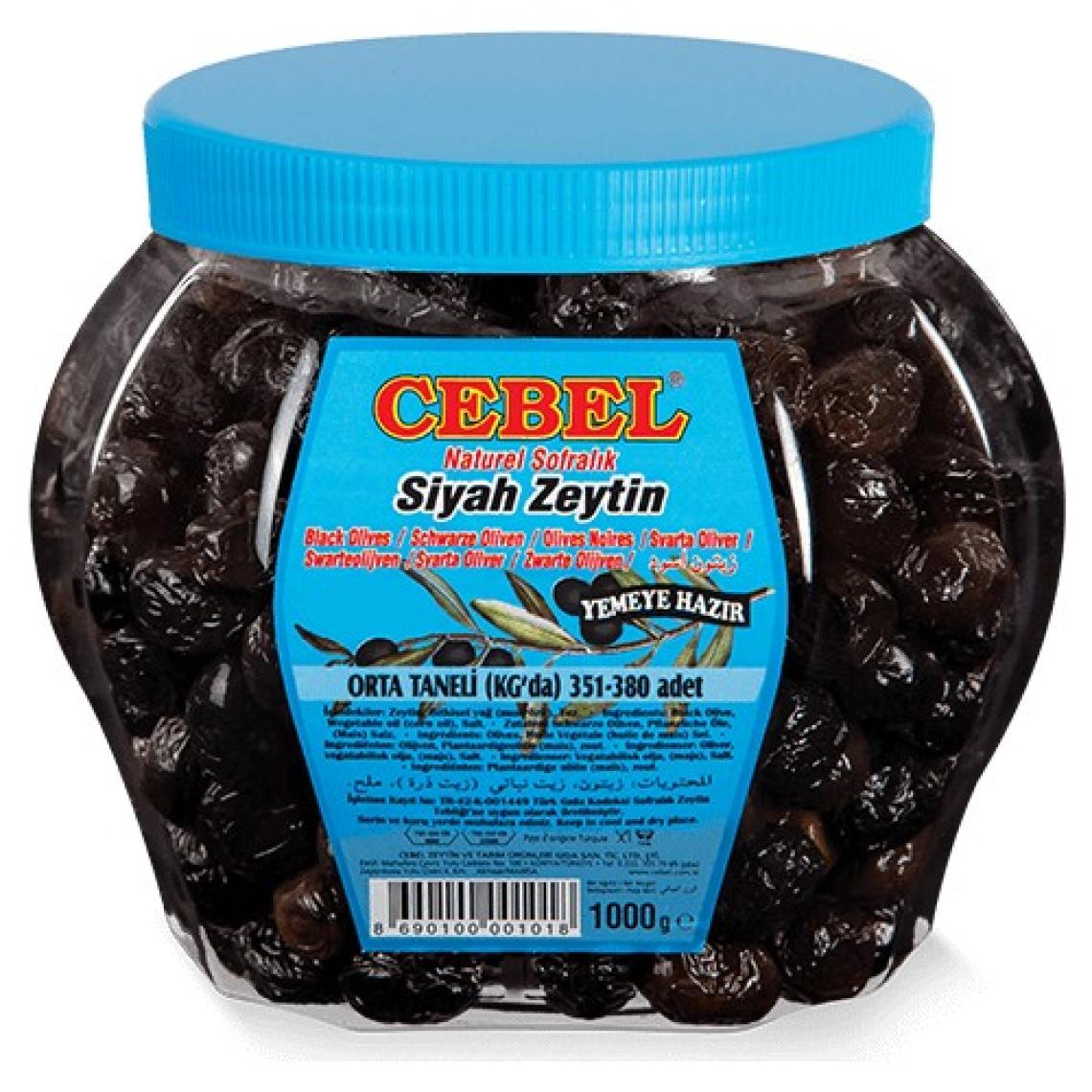 Cebel Siyah Zeytin Orta Taneli  1000 gr  Pet