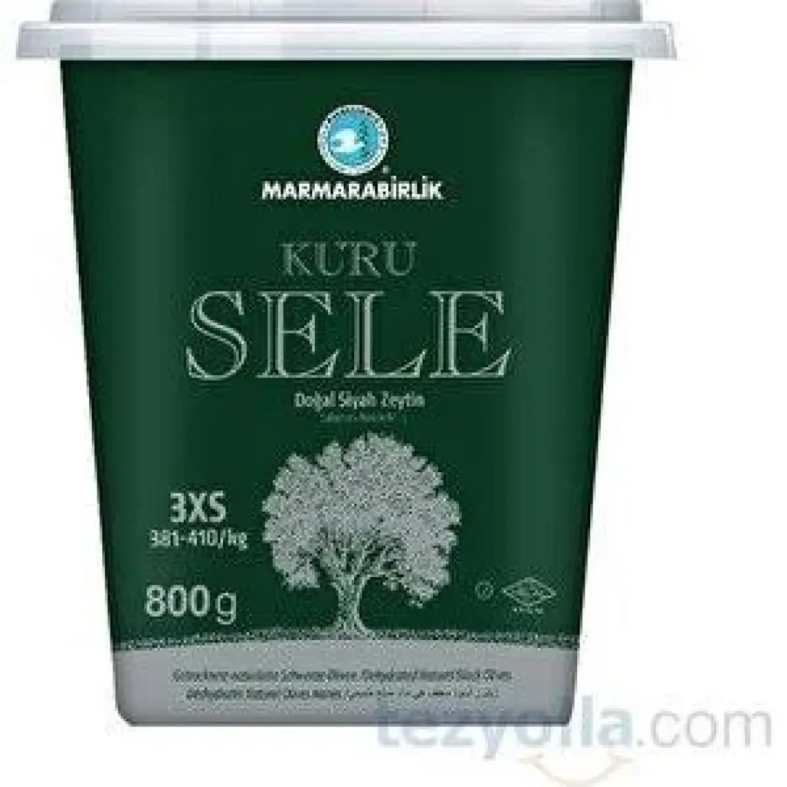 Marmarabirlik (3XS) 381-410 Doğal Kuru Sele Zeytin 800 gr Pet
