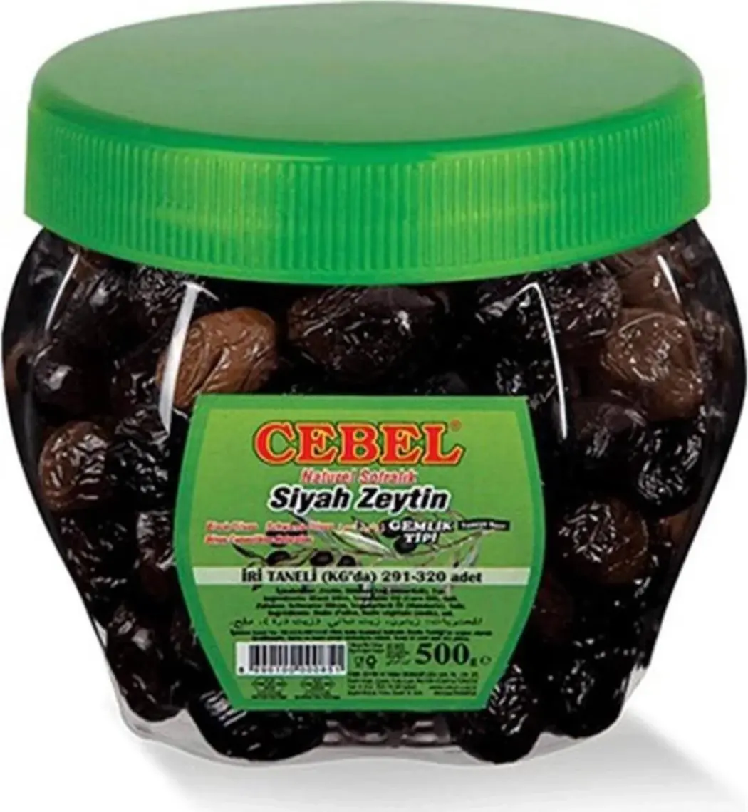 Cebel Siyah Zeytin  İri Taneli  500 gr  Pet