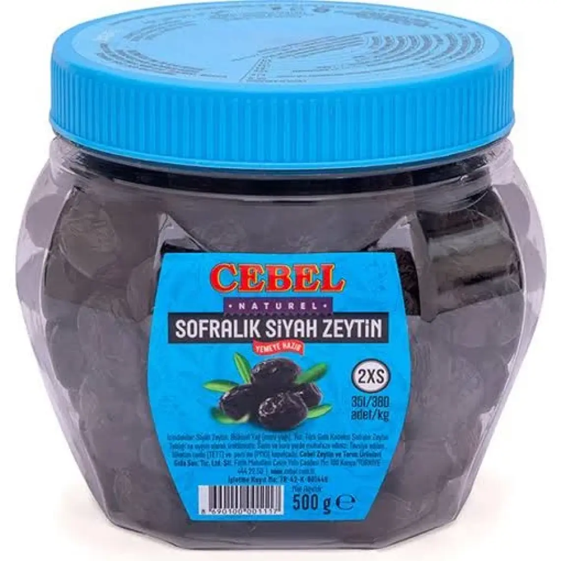 Cebel Siyah Zeytin  İri Taneli  500 gr  Pet