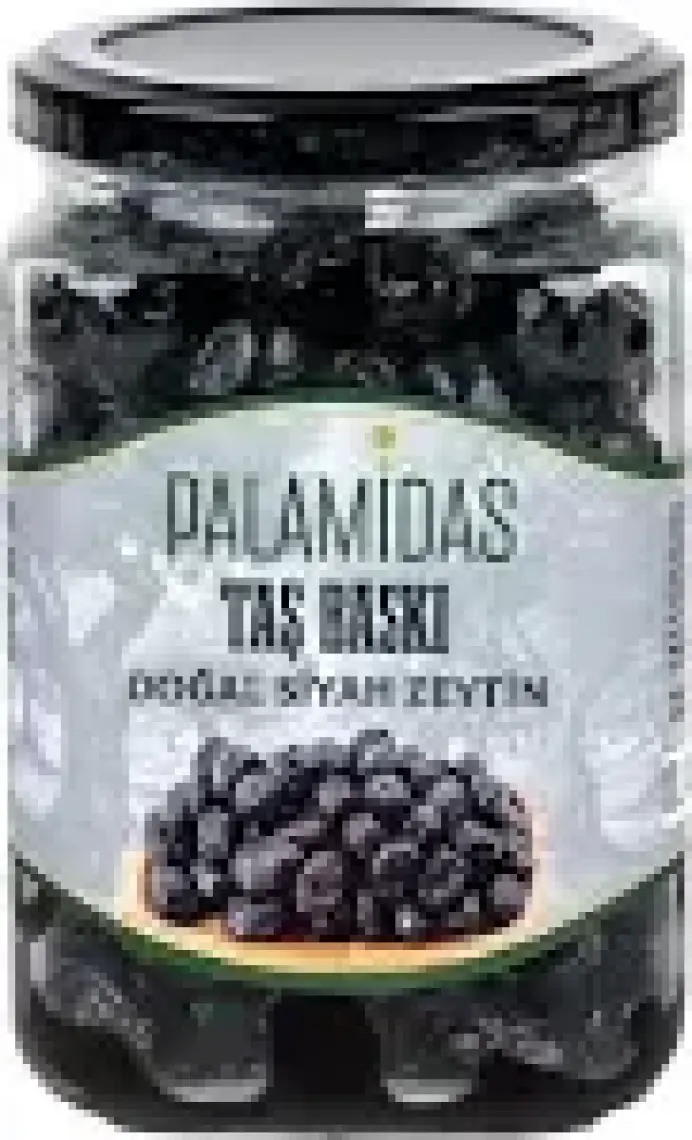 Palamidas Taş Baskı Doğal Siyah Zeytin 400 gr Cam Kavanoz