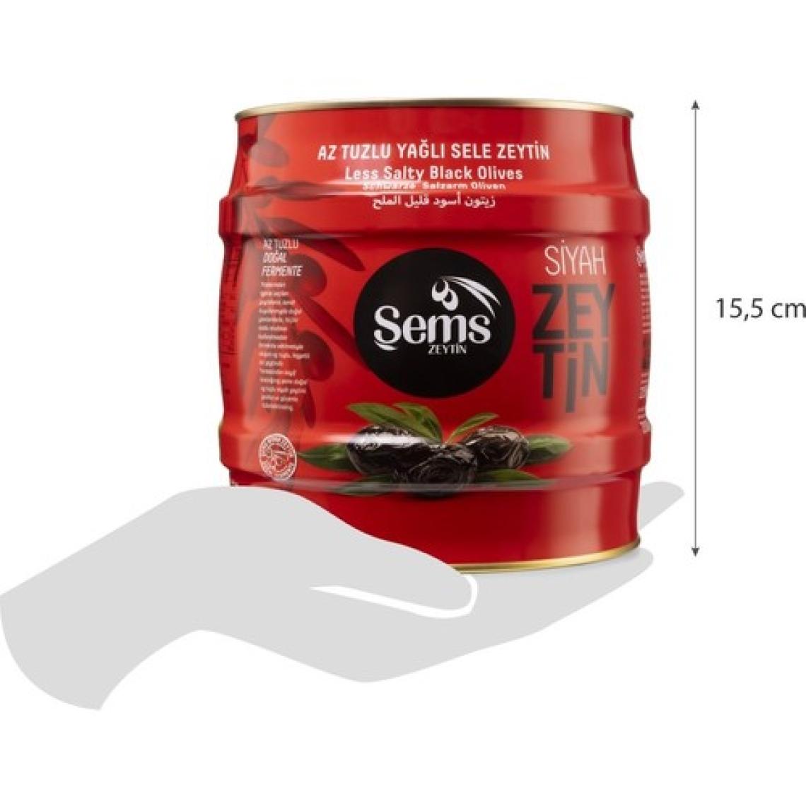 Şems 2 kg (291-320) Yağlı Sele Siyah Zeytin