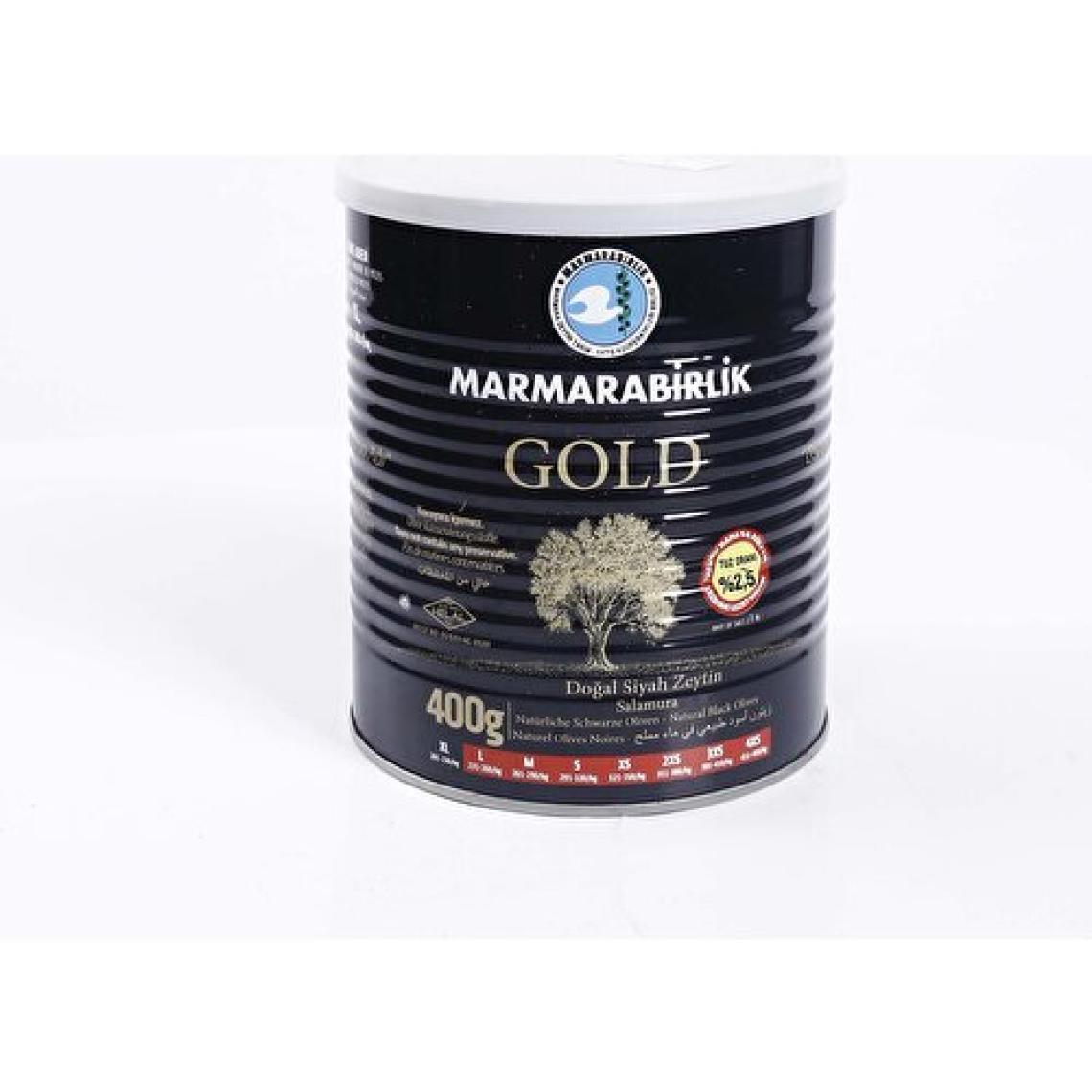 Marmarabirlik Gold Az Tuzlu XL (201-230) 400 gr Siyah Zeytin