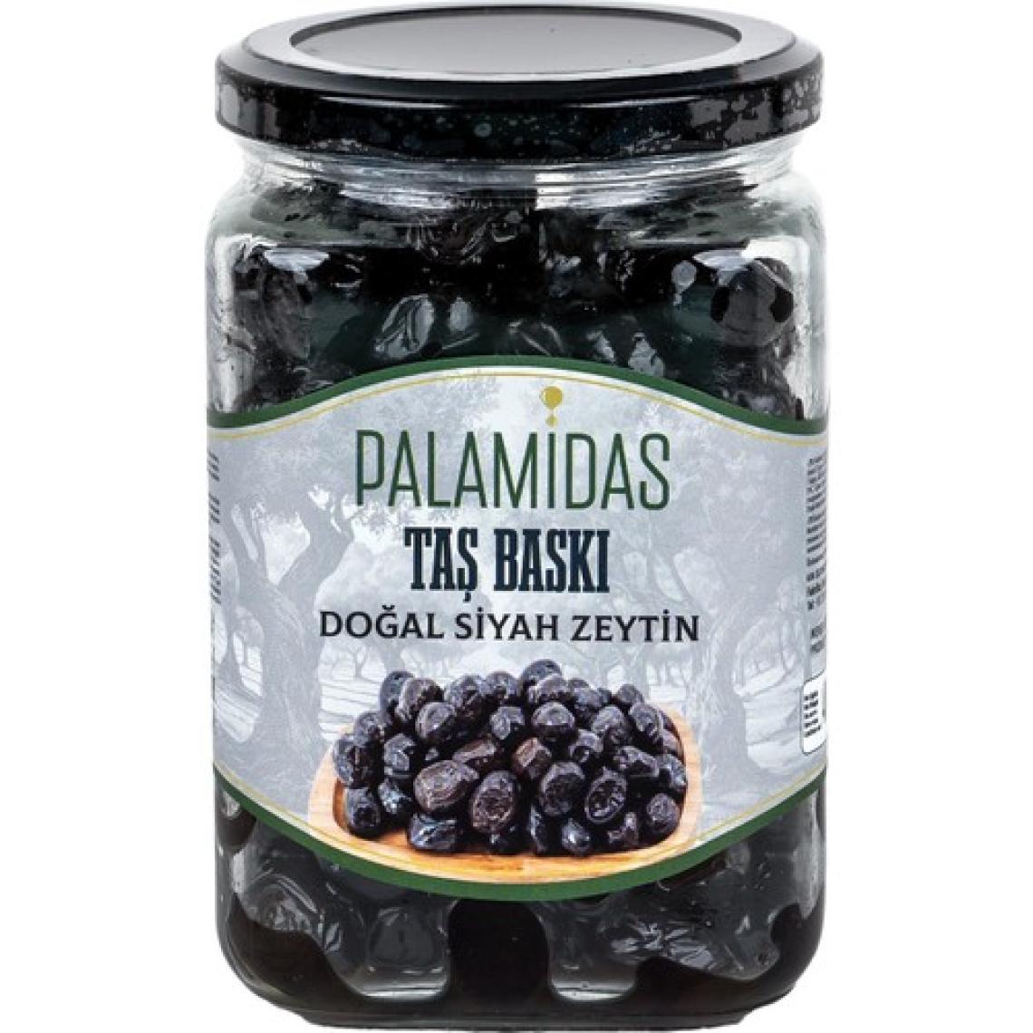 Palamidas Taş Baskı Doğal Siyah Zeytin 400 gr Cam Kavanoz