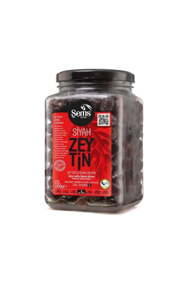 Şems Süper Özel Siyah Zeytin 1000 Gr 291-320 Kalibre - Cam