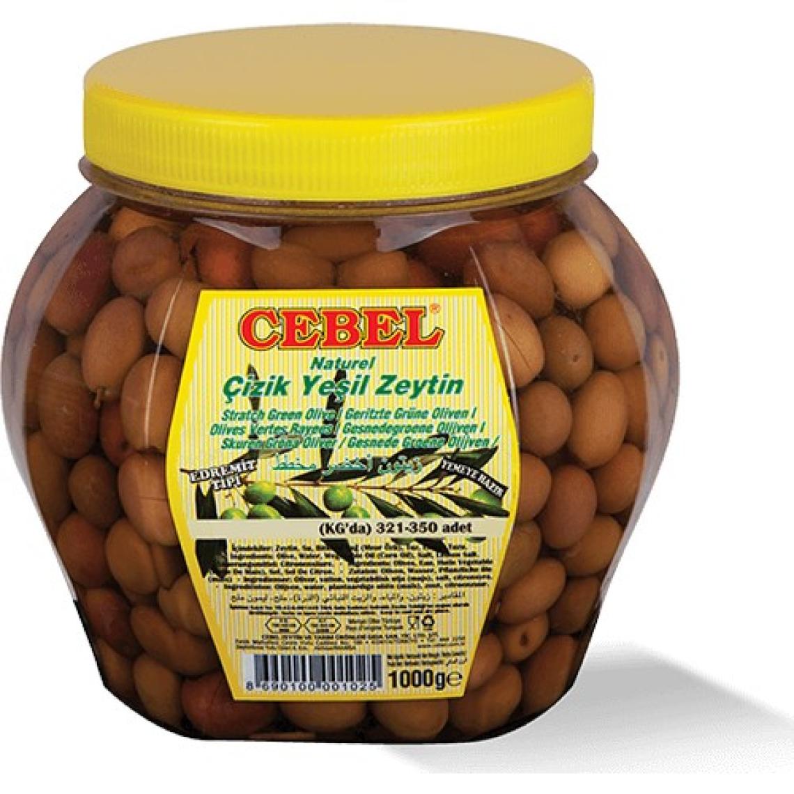 Cebel Çizik Yeşil Zeytin  1000 gr  Pet