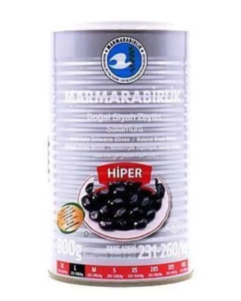 Marmarabirlik Doğal Salamura Siyah Zeytin (L) 800 Gr