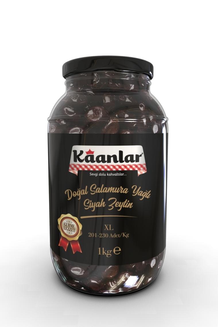 Doğal Salamura Yağlı Siyah Zeytin Premium 1000 gr ( 201-230)