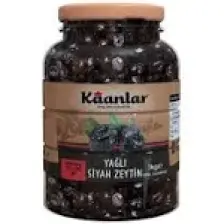 Kaanlar Sofralık Yağlı Siyah Zeytin Cam 1 kg