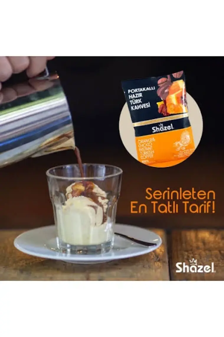 Shazel Portakallı Hazır Türk Kahvesi 100 GR X 6 Adet (Aromalı)