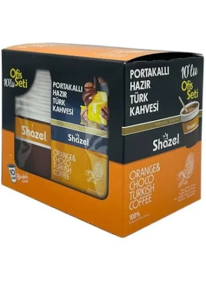Shazel Portakallı Hazır Türk Kahvesi 100 GR X 6 Adet (Aromalı)