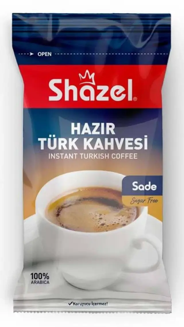 Shazel Hazır Türk Kahvesi Ofis Seti Sade 30'lu 3 Kutu