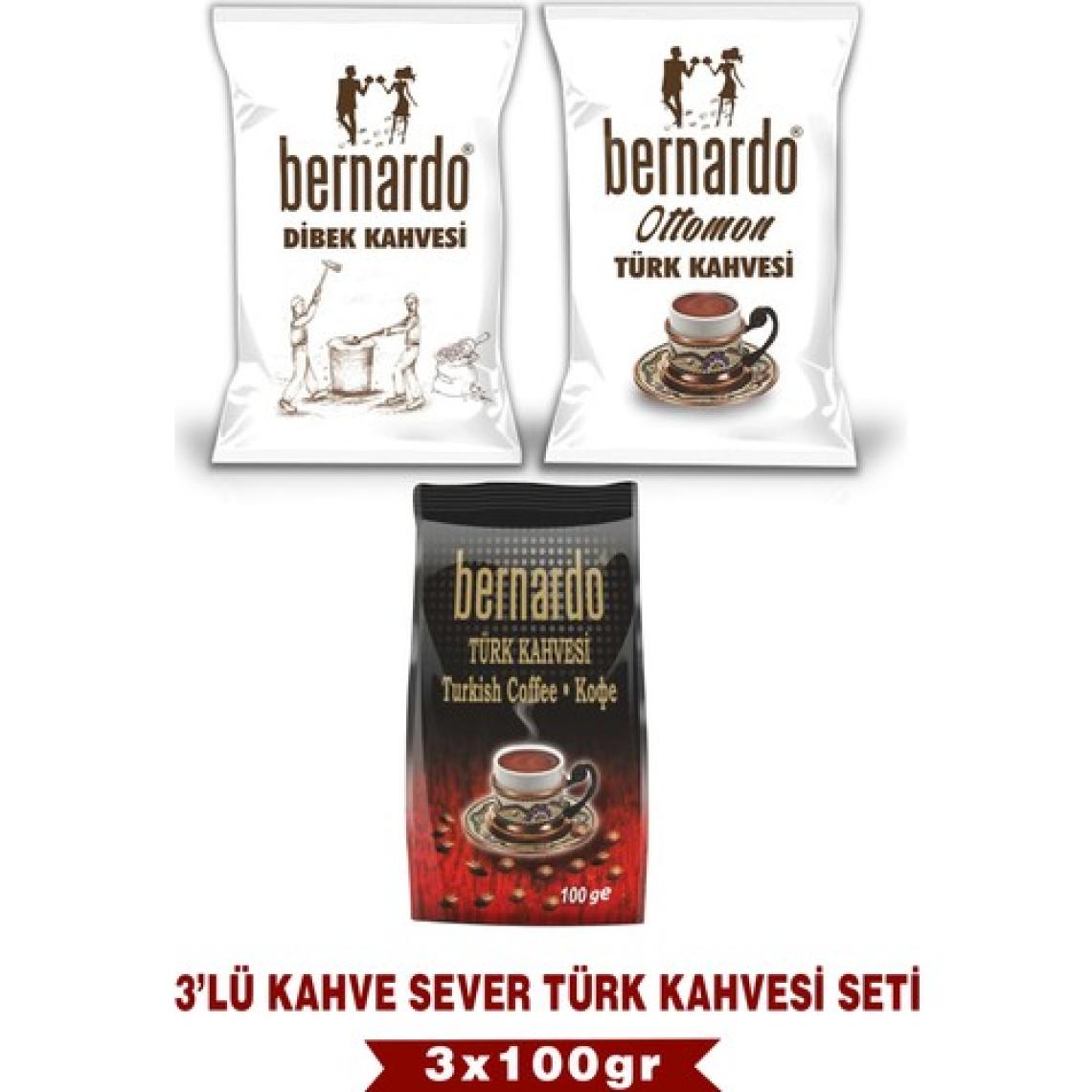 Bernardo 3'lü  Kahve Sever Seti 100GR (Bernardo Türk Kahvesi - Osmanlı -Dibek)