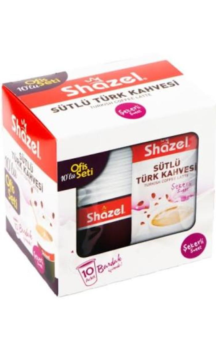 Shazel Sütlü Türk Kahvesi Ofis Seti- Şekerli